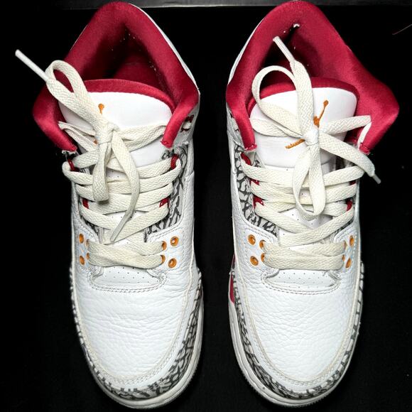 Size 7 - Nike Air Jordan 3 Retro GS Cardinal Red 2022 Shoes - Picture 4 of 8